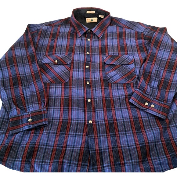 Northwest Territory Other - Vtg Northwest Territory Men's 3X Acrylic Button Up Shirt Blue Red Korea